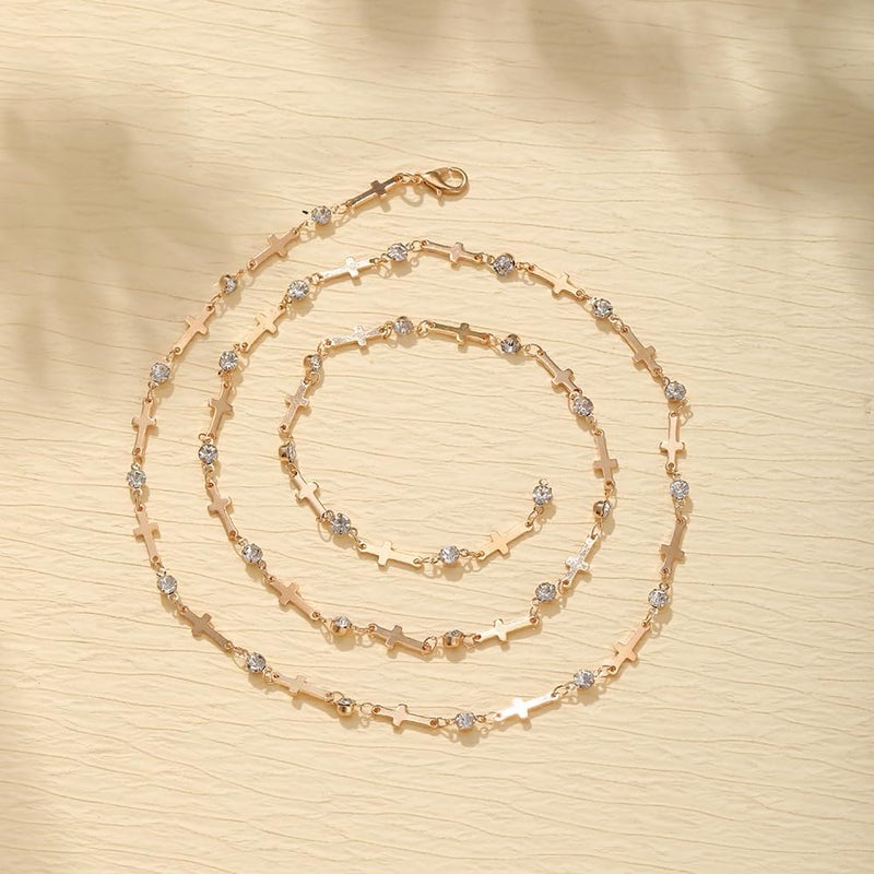 KURTCB Rhinestone Necklace for Women Boho Long Y Lariat Necklace Colorful Summer Beach Jewelry - Image 1